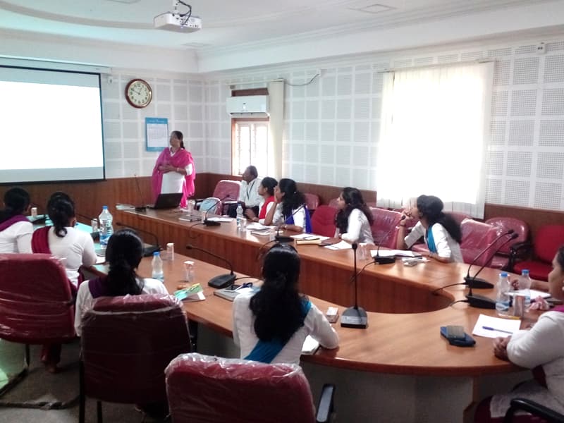 People attending business meeting